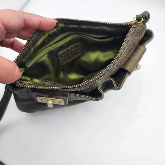 Women's Sabina New York Genuine Leather Wristlet Party Contemporary - Picture 4 of 7